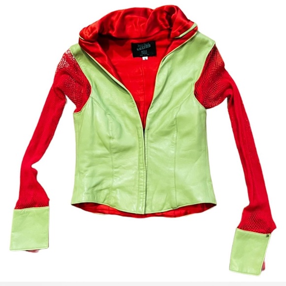 Vintage 1990s JEAN PAUL GAULTIER leather corset fishnet top - Picture 1 of 5